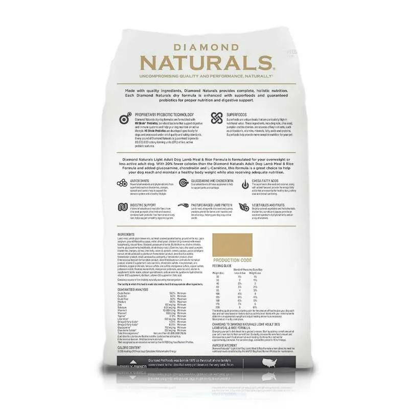 Diamond Naturals - Light Dog Lamb And Rice Adult