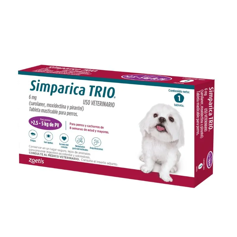 Simparica - TRIO Perros De 2,5 Hasta 5Kg 1 tab