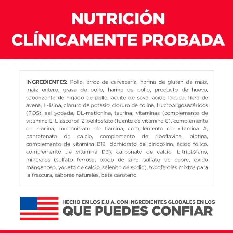 Hills Sd - Alimento Gato Adulto Piel Y Estómago Sensible Sabor Pollo