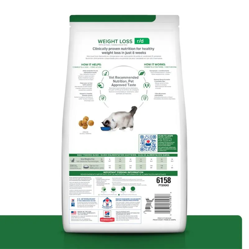 Hills Pd - R/D Alimento Saludable Para Gato Perdida De Peso Sabor Pollo