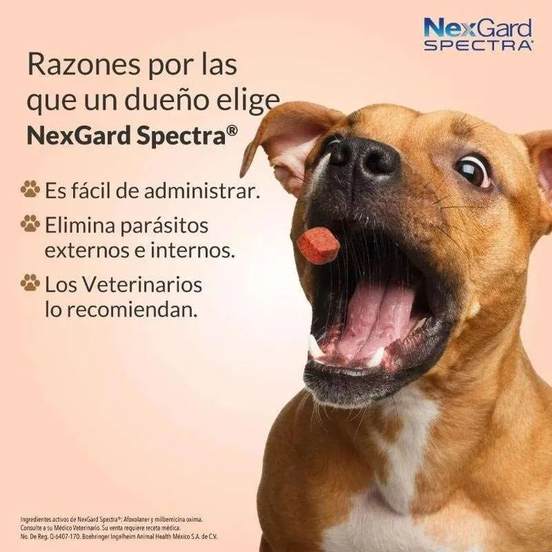 NexGard Spectra - Tableta Masticable para Perros 3.6 - 7.5 KG