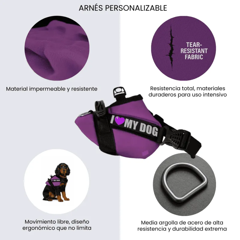 Dogerpilar - Arnés Velcro Morado