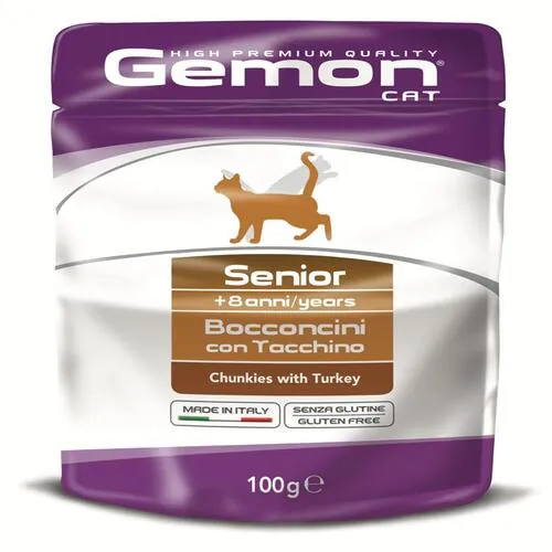 Gemon Pouch Cat senior with turkey