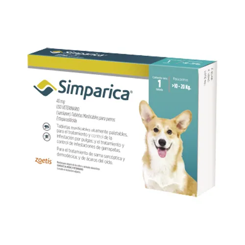 Simparica - Perros De 10 Hasta 20 Kg.