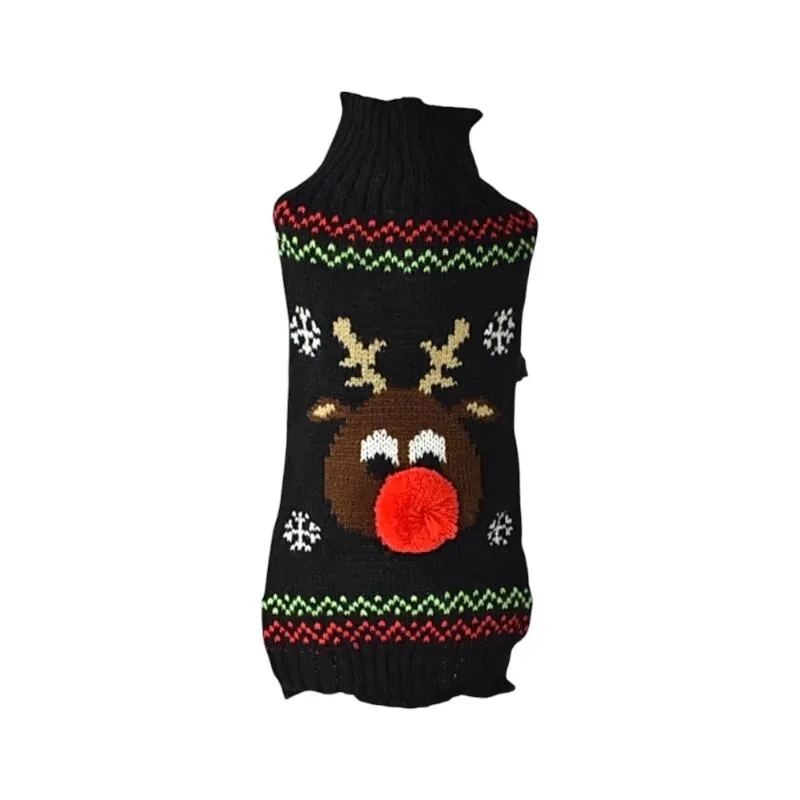 Laika - Sweater Renito Negro Pompón