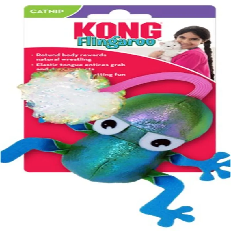 Kong - Gato Juguete Flingaroo Frog - Sapo