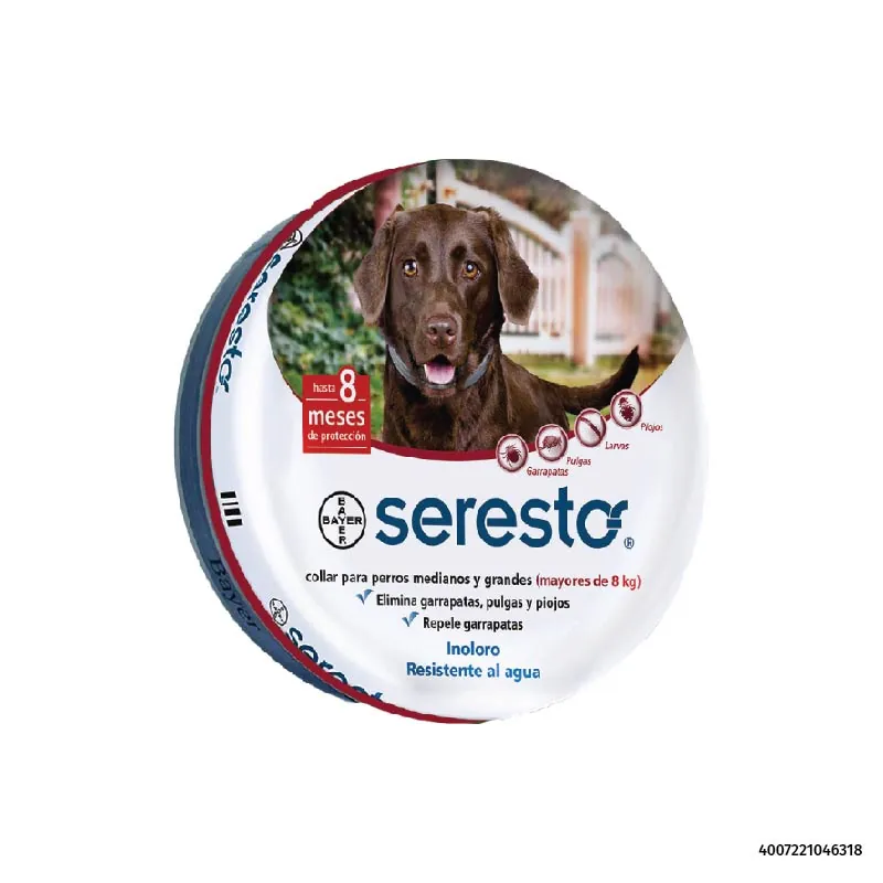 Seresto - Collar Antipulgas y Garrapatas Perros Mayores a 8kg