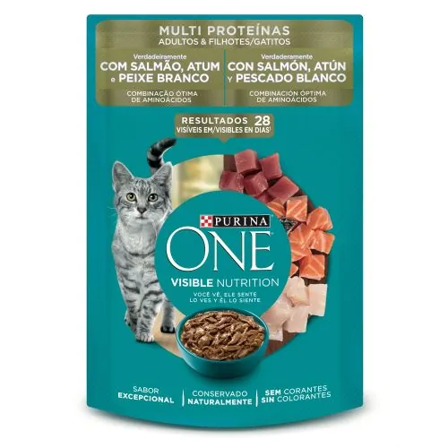 One - Multiproteinas Gatitos Y Gatos Adultos Salmón Atún Y Pescado Blanco