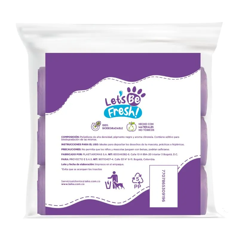 Lets Be Fresh - Bolsas Biodegradables Aroma Citronella 6 Rollos