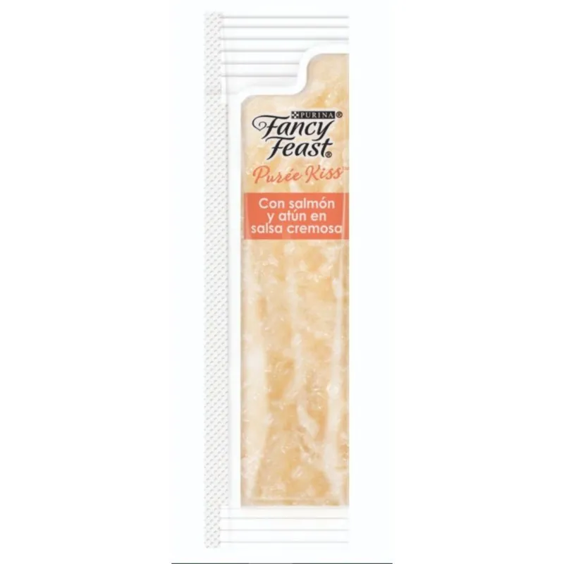 Fancy Feast - Purée Kiss Con Atún y Salmón en Salsa Cremosa