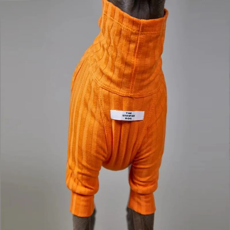 The Striped Dog - Suéter Naranja Cuello Tortuga