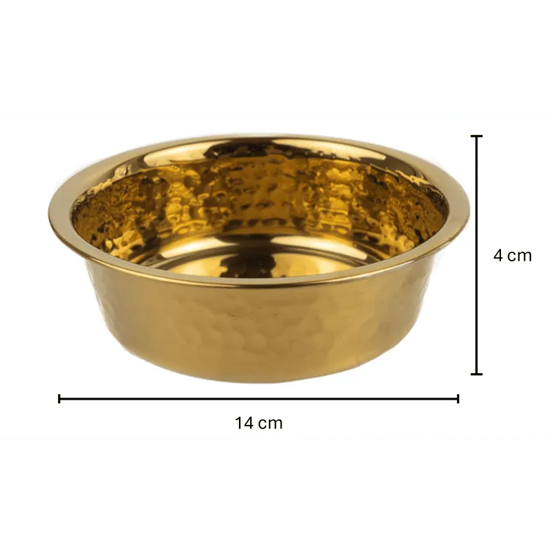 Paw Day - Plato Metalico Diseño Deluxe Dorado 14 Cm