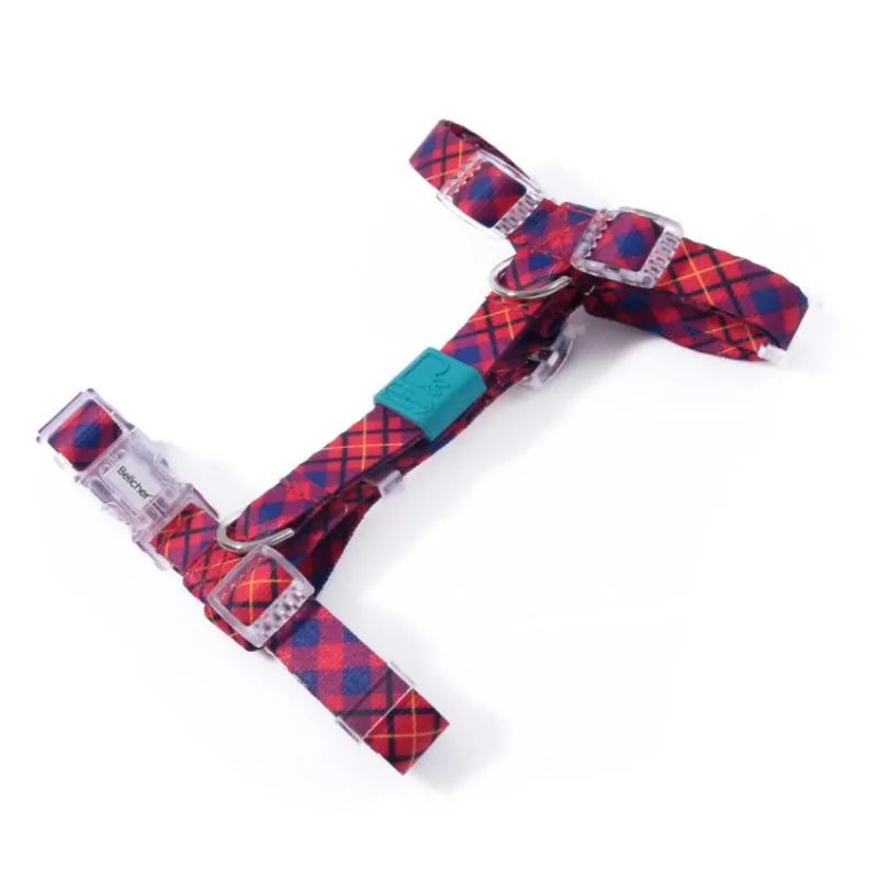 Bellcher - Arnés Tipo H Tartan Rojo 1.5 Cm
