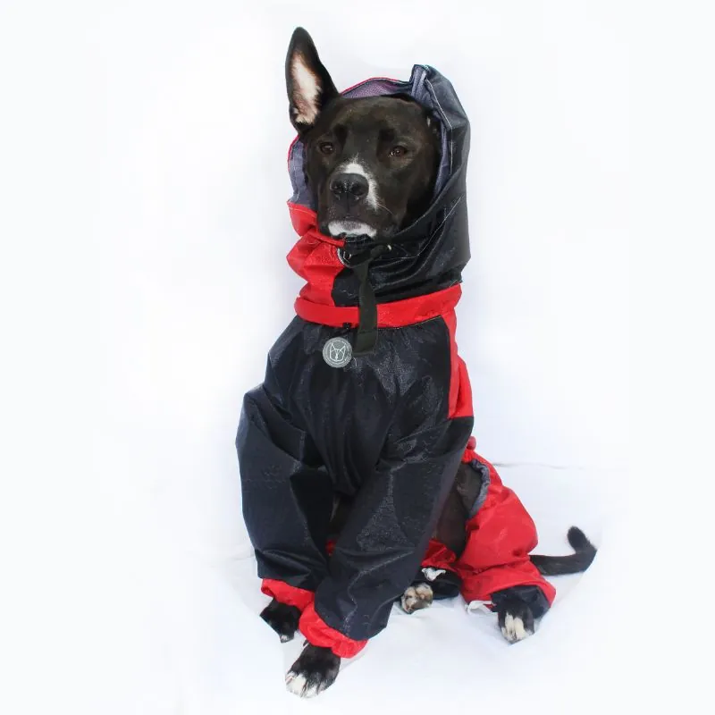Frikidesign - Enterizo Impermeable Rojo Con Negro
