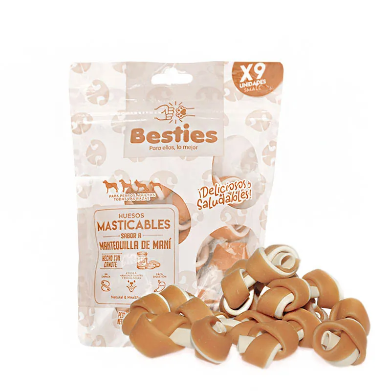 Besties - Huesos Masticables Mini Sabor Mantequilla de Mani