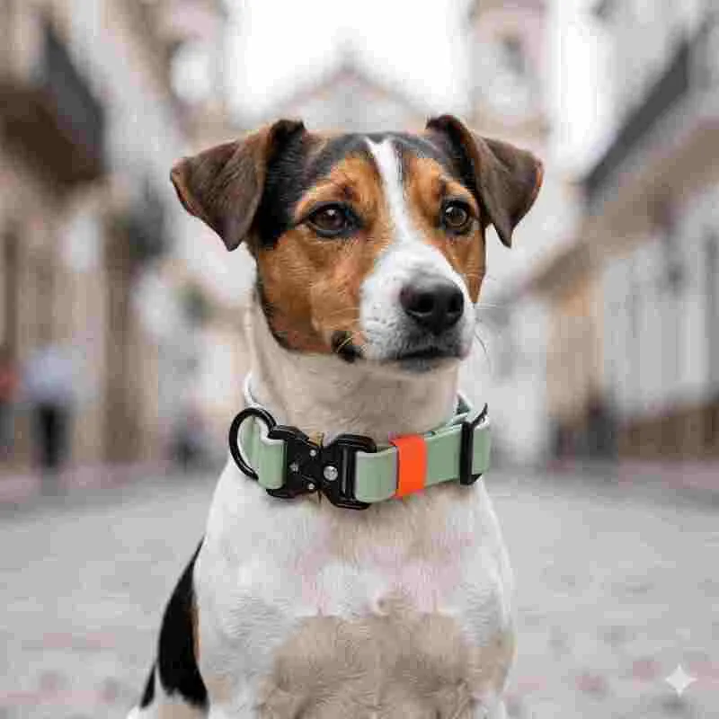 4 Moments - Collar Pvc Verde Menta - Naranja