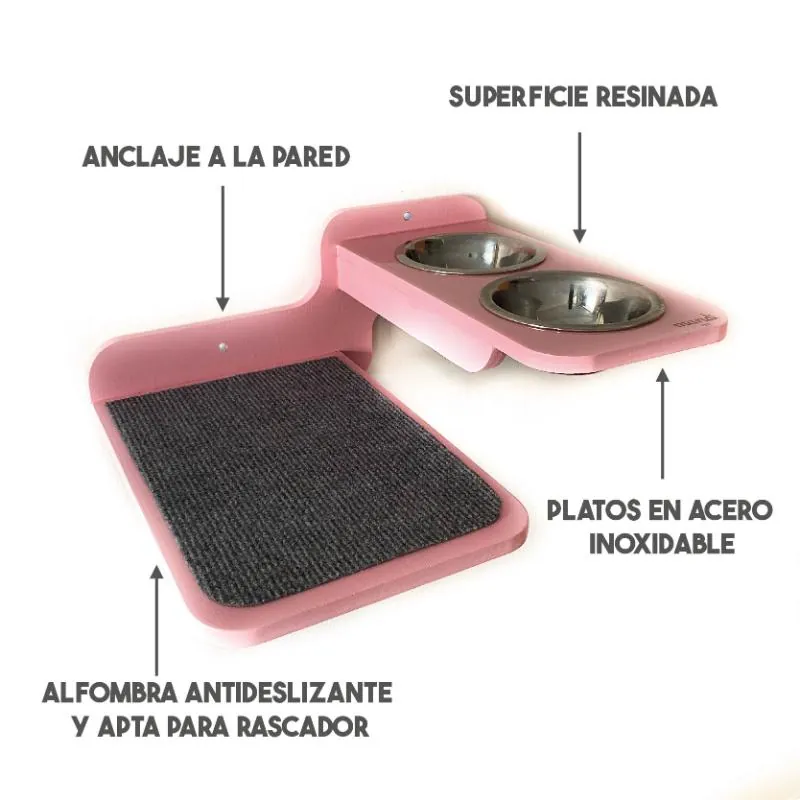 Mandi - Comedero Doble Rosado