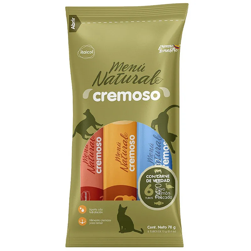 Menú Natural - Cremoso Gato Surtido Bolsa x 6 Unidades