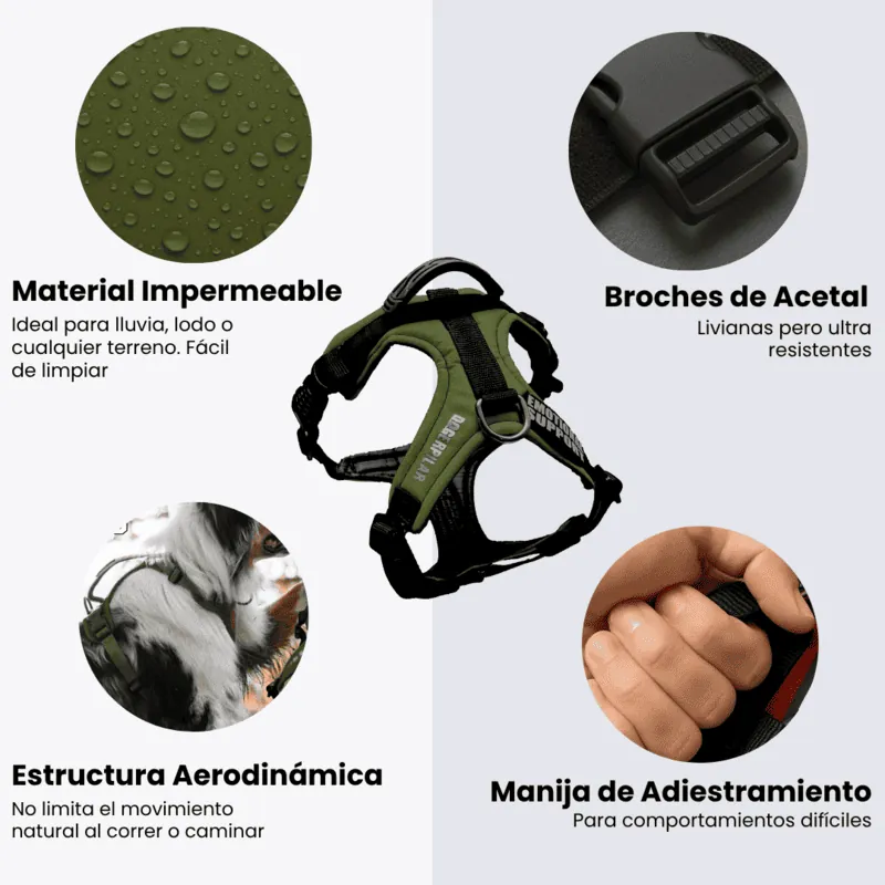 Dogerpilar - Arnés Deportivo Verde Militar