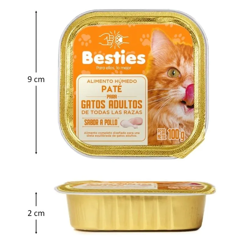 Besties - Paté Alimento Húmedo Gatos Adultos Sabor Pollo