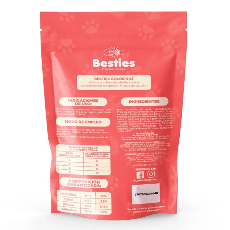 Besties - Snacks Nuggets Gatos Sabor Salmón