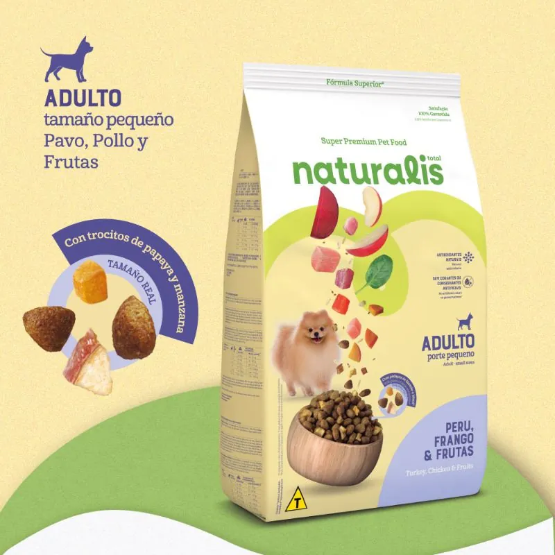 Naturalis - Perros Adultos Razas Pequeñas Pollo, Pavo y Frutas