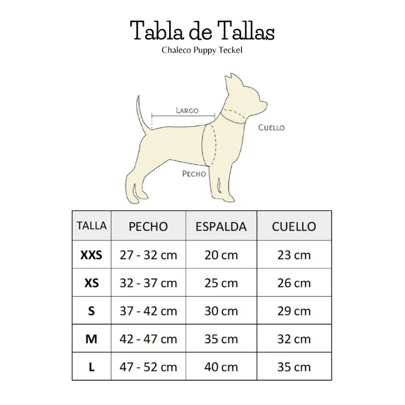 Valentín For Pets - Chaleco Antifluido Puppy Teckel Azul Oscuro