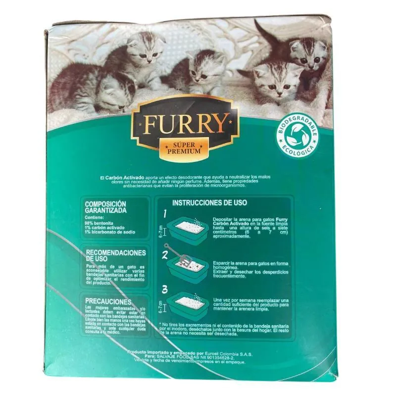 Furry - Arena Super Premium Carbón Activado y Bicarbonato