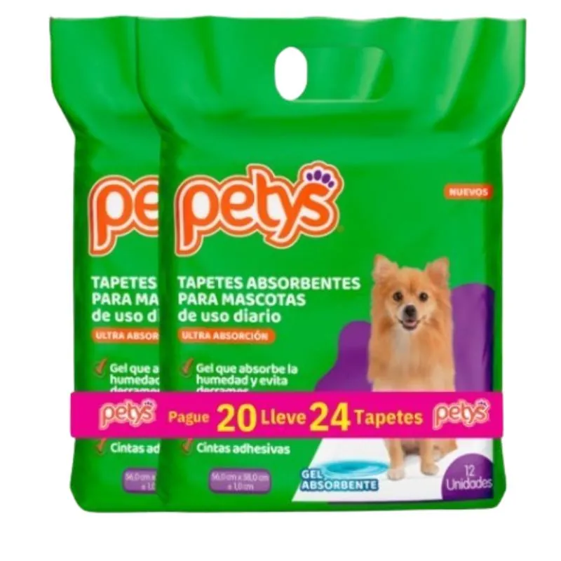 Petys - Tapetes Absorbentes Medianos *Pague 20 Lleve 24