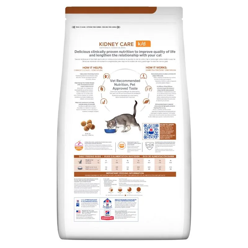 Hills Pd K/D Alimento Saludable Para Gato Cuidado Renal Sabor Pollo