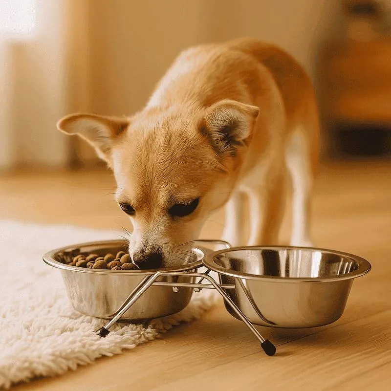 Paw Day - Plato Doble Elevado Metal Pequeño 36x9 cm