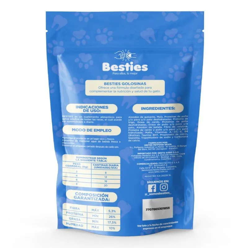 Besties - Snacks Nuggets Gatos Limpieza Dental