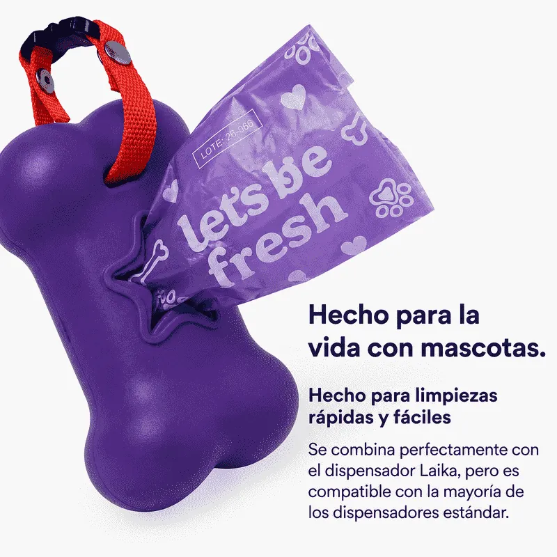 Lets Be Fresh - Bolsas para Perro Aroma Vainilla 20 Rollos