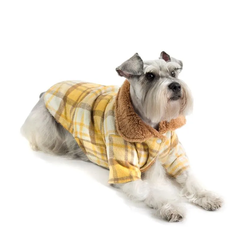 Valentín For Pets - Abrigo De Cuadros Amarillo