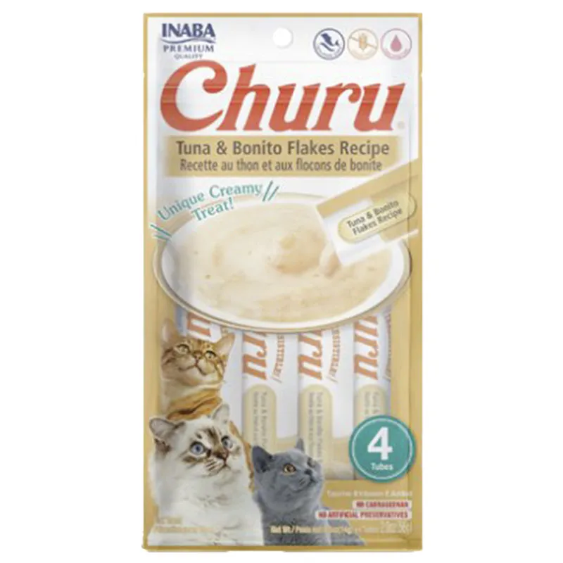 Churu - Inaba Cat Tuna With Bonito Flakes Recipe 4 Piezas