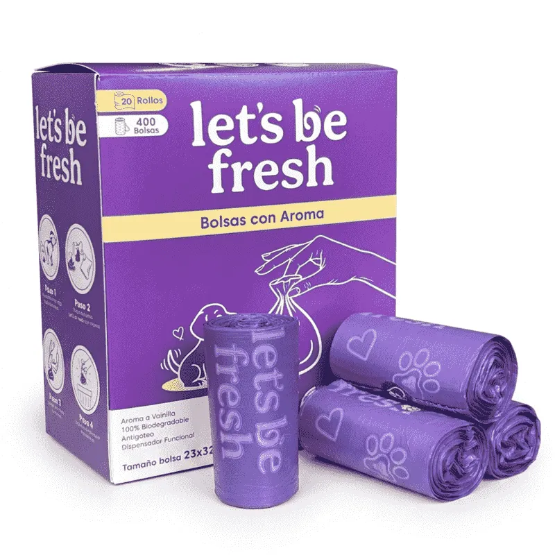 Lets Be Fresh - Bolsas para Perro Aroma Vainilla 20 Rollos