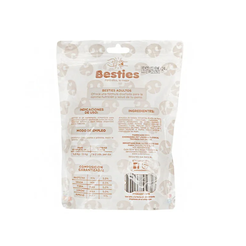 Besties - Huesos Masticables Mini Sabor Mantequilla de Mani
