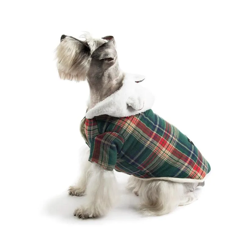 Valentín For Pets - Abrigo De Invierno Cuadros Verde