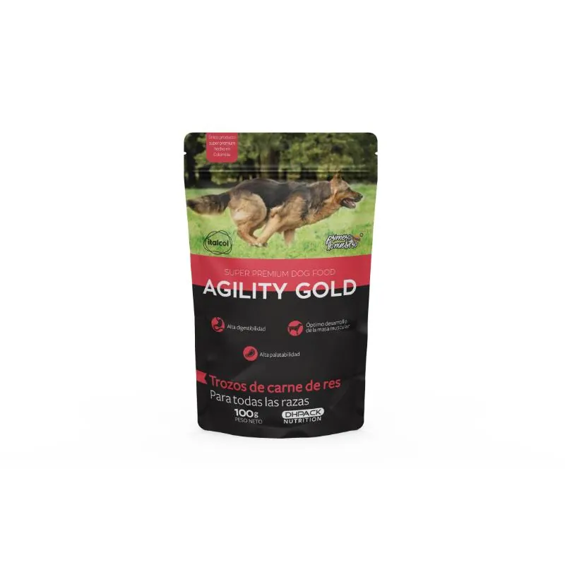 Agility Gold - Pouch Trozos De Carne De Res Adulto