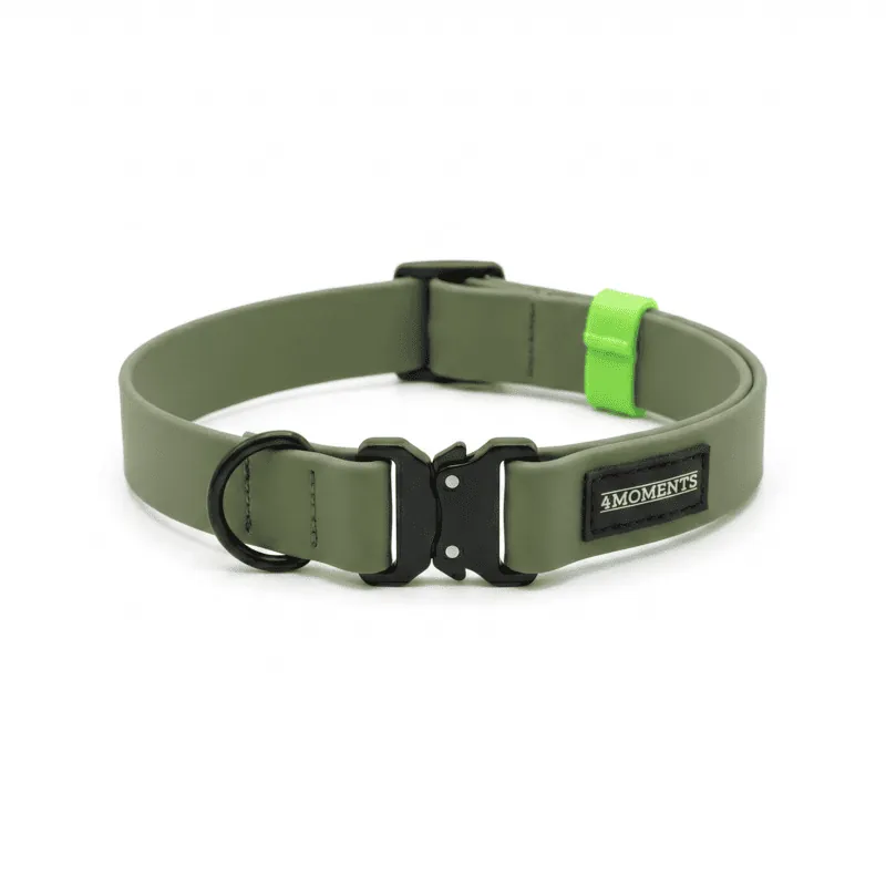 4 Moments - Collar Pvc Verde Oliva - Verde Neón