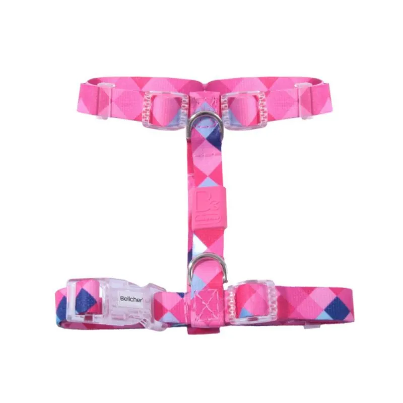 Bellcher - Arnés Tipo H Pixel Rosa 1.5 Cm