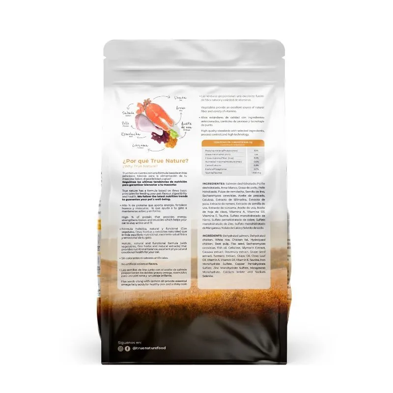 True Nature - Alimento Gatos Adultos Sabor Salmón y Vegetales