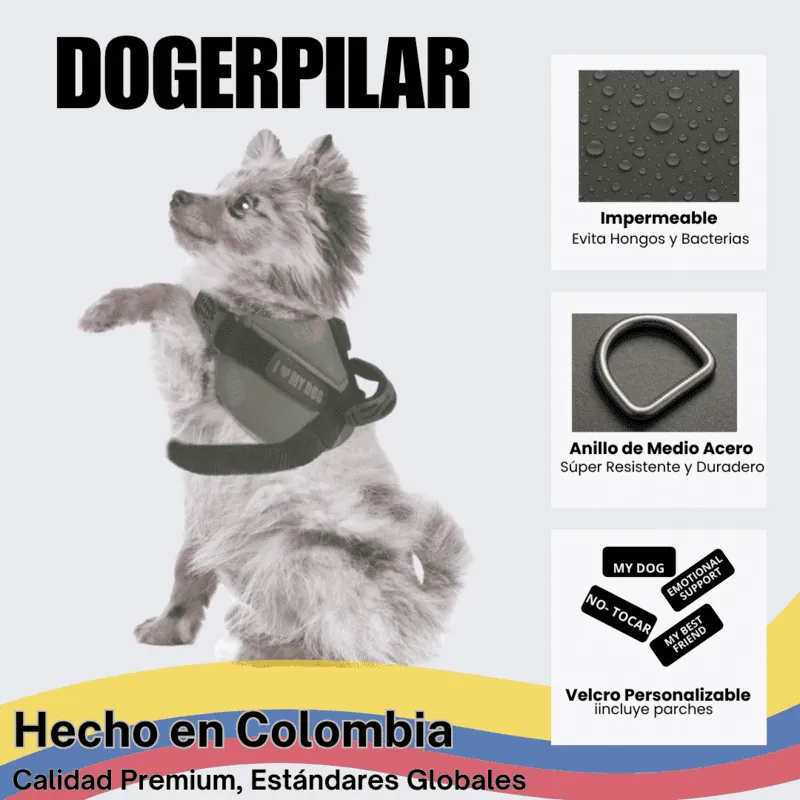 Dogerpilar - Arnés Velcro Verde Militar