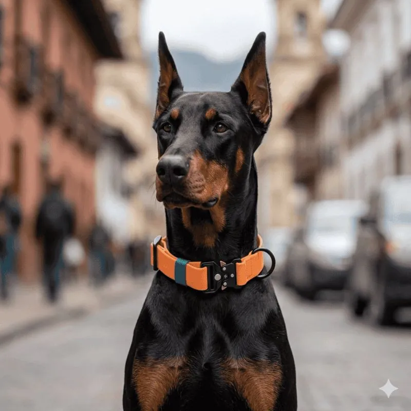 4 Moments - Collar Pvc Naranja - Verde
