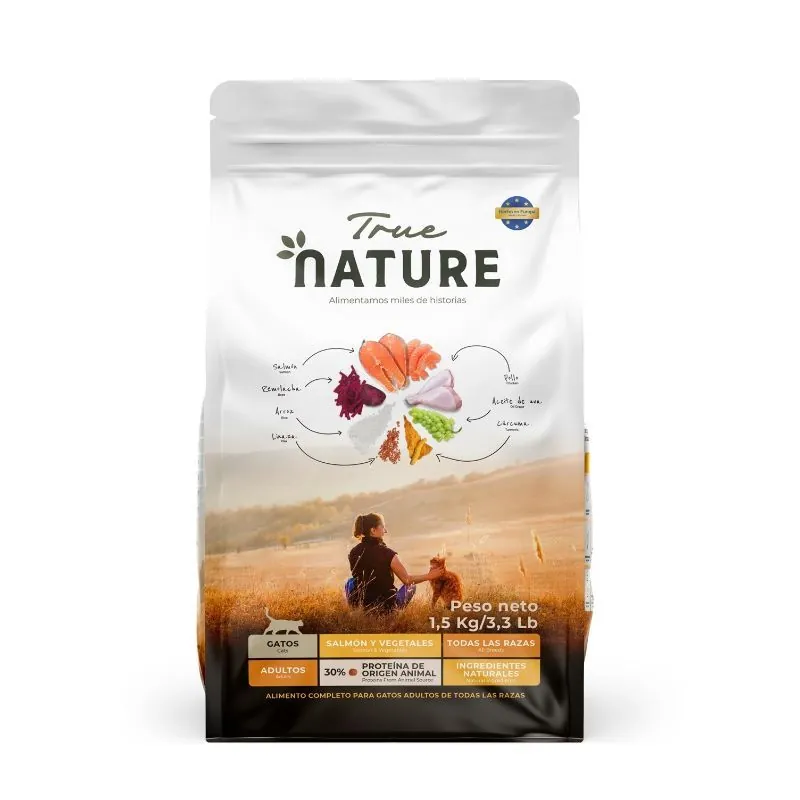 True Nature - Alimento Gatos Adultos Sabor Salmón y Vegetales