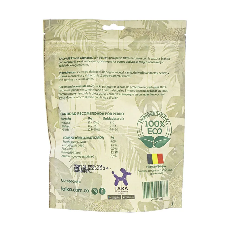 Salvaje - Galletas para Perro Efecto Calmante Manzanilla y Té Verde