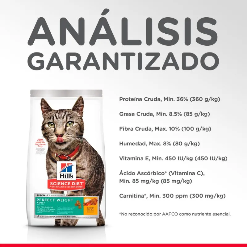 Hills Sd - Perfect Weight Alimento Gato Peso Perfecto Sabor Pollo