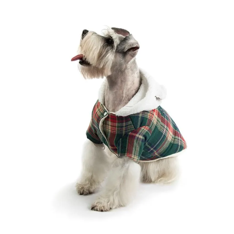 Valentín For Pets - Abrigo De Invierno Cuadros Verde