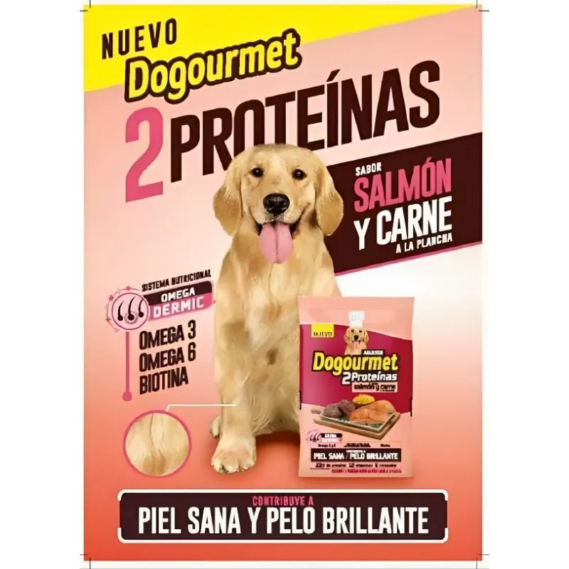 Dogourmet - Alimento Para Perro Doble Proteina Sabor Salmon y Carne a La Plancha