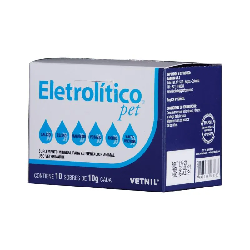Electrolitico Pet 10 g - Hidratante.